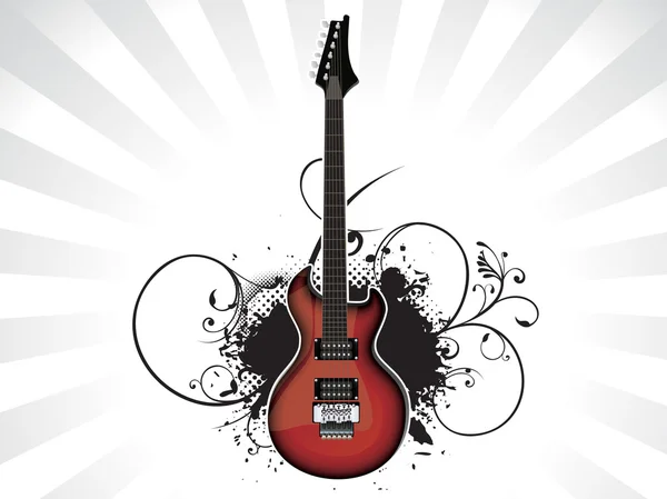 Guitarra de música abstrata com grunge —  Vetores de Stock