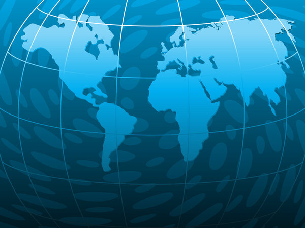 Абстрактная синяя тема с миром
