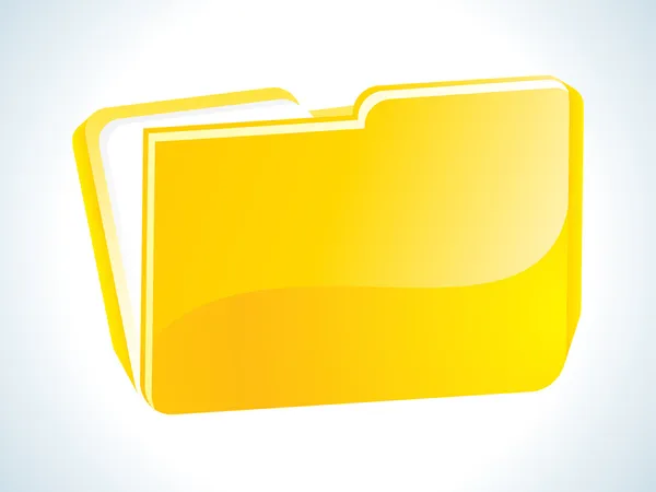 Abstract glossy web yellow folder icon — Stock Vector