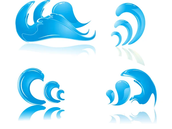 Wave in blue - Stok Vektor