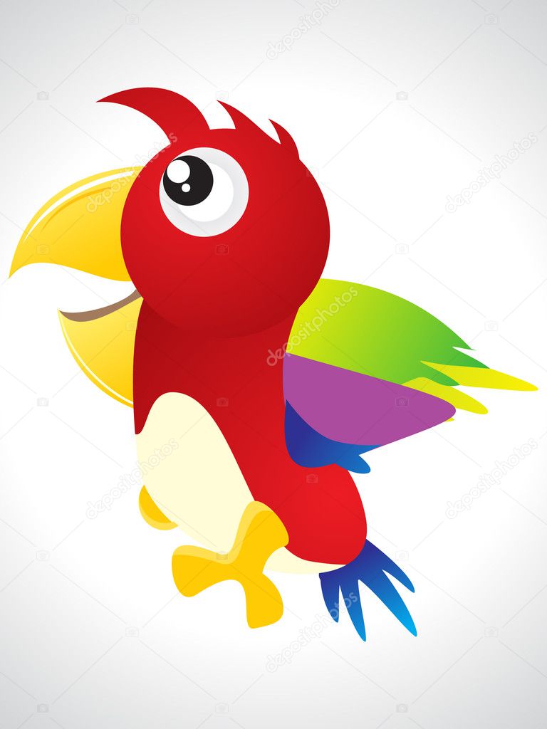 Abstract colorful bird icon
