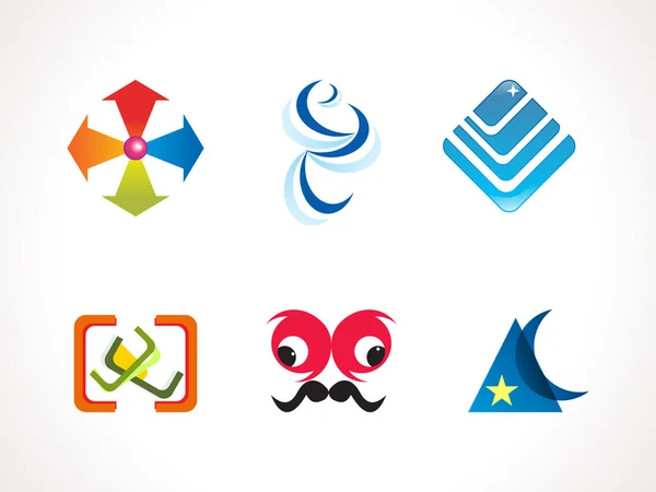 Conjunto de logos múltiples abstractos — Vector de stock