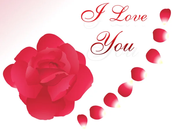 Rose abstraite avec thème amour — Image vectorielle