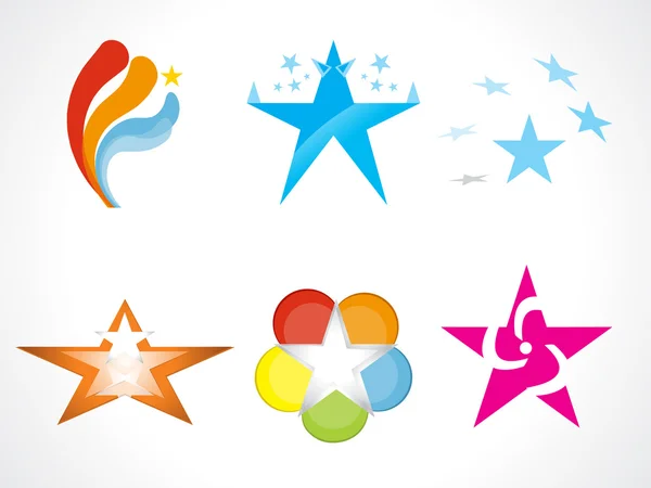 Iconos de plantilla de logotipo de estrella abstracta — Vector de stock