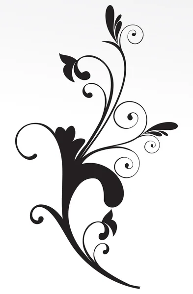Fond floral abstrait noir et blanc — Image vectorielle