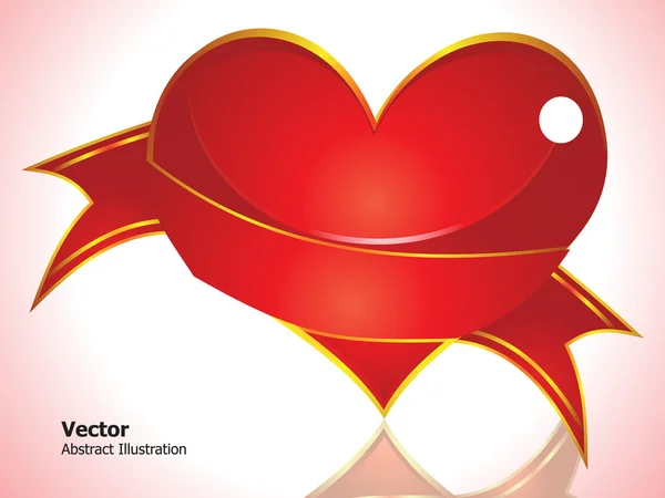 Abstract glossy red heart Stock Vector