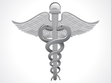 soyut gümüş caduceus işareti