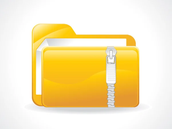 Abstract glosy zipped folder icon — Stock Vector