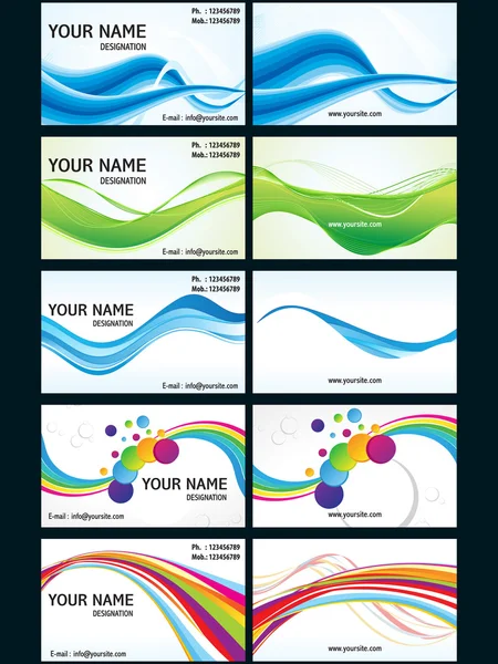 Abstract multiple business cards set — Stock Vector