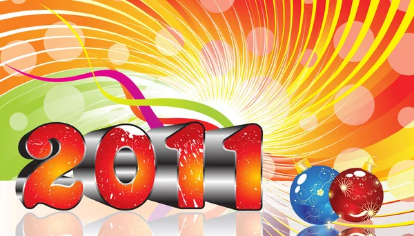 Absract colorido año nuevo 2011 tema — Vector de stock