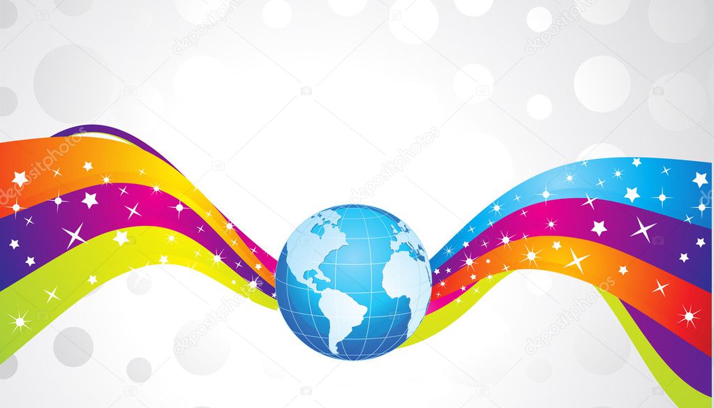 Abstract colorful background with globe — Stock Vector © rioillustrator 17975443