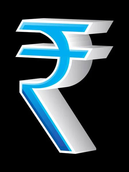 Resumo ícone de rupia tridimensional —  Vetores de Stock
