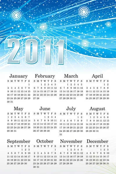 Abstrakt blå kalender — Stock vektor