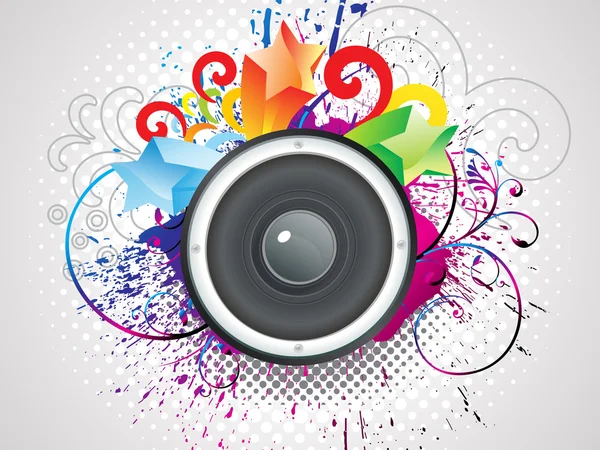 Abstract colorful sound with grunge — Stock Vector