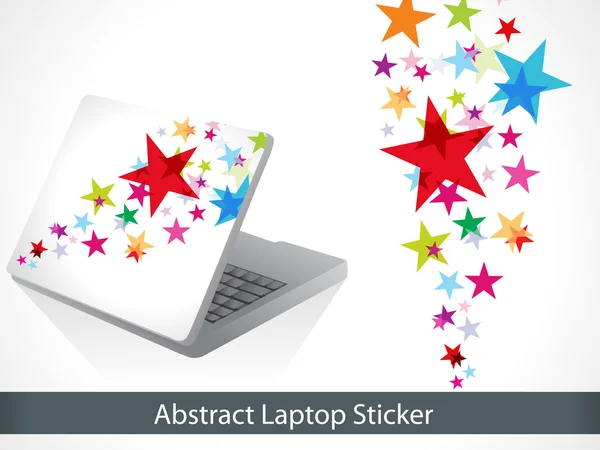 Samolepka abstraktní barevné laptop — Stockový vektor