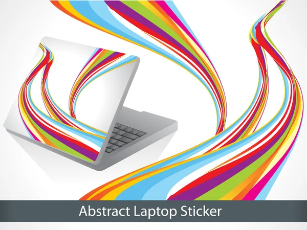 Abstrakt färgglada laptop klistermärke — Stock vektor