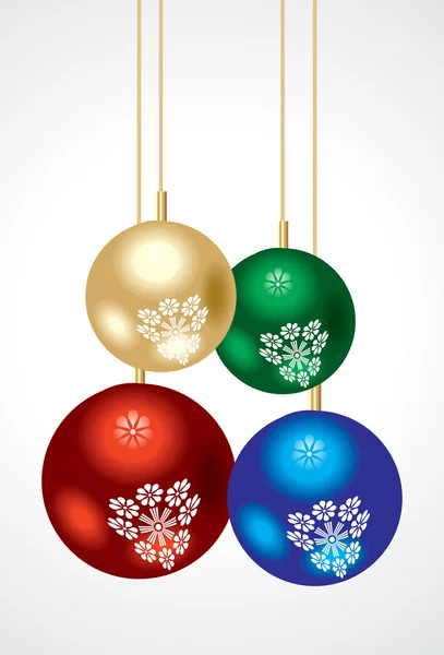 Abstraktní barevné lesklé vánoční koule — Stockový vektor