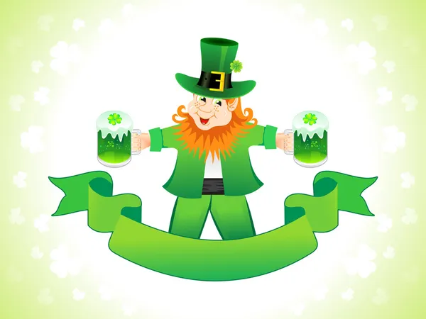 Abstracto st patrics leprechaun — Vector de stock