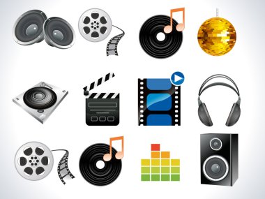 soyut çoklu ortam simgesini