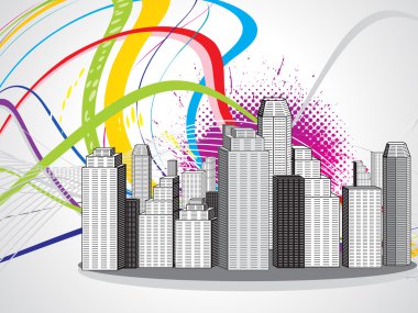 abstract colorful city clipart