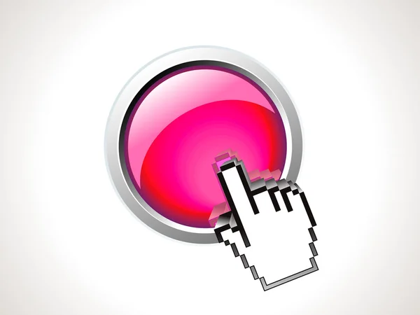 Abstract shiny button with hand — Stock Vector