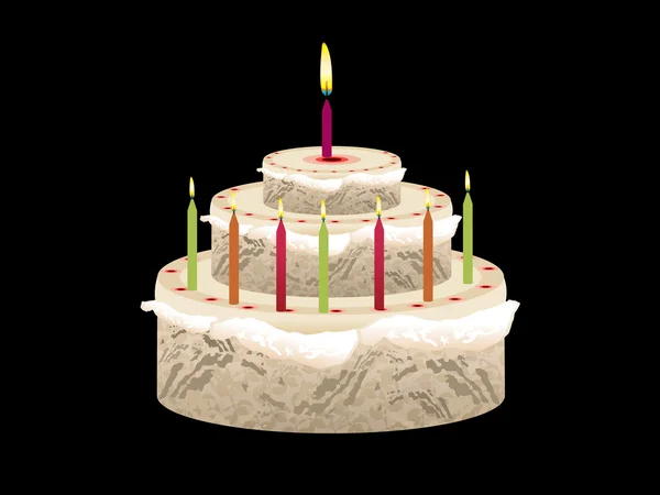 Tarta de cumpleaños abstracta — Vector de stock