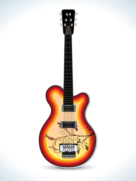 Abstract glossy floral guitar — Stock Vector