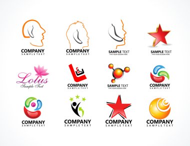 birden çok logo simge soyut
