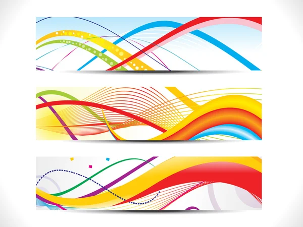 Abstract colorful web header set — Stock Vector