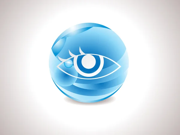 Astratto lucido icona di visione blu — Vettoriale Stock