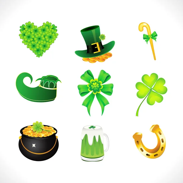 Abstract st patrick icon set — Stock Vector