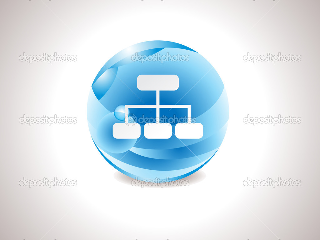 abstract glossy blue sitemap icon