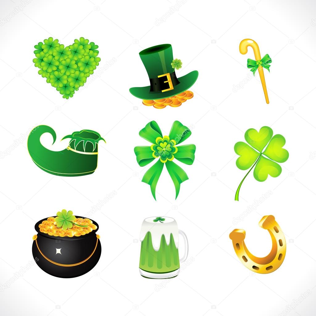 Abstract st patrick icon set