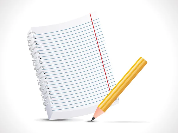 Abstract notepad with pencil icon — Stock Vector