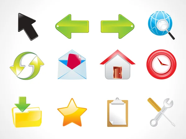 Astratto lucido web icon set — Vettoriale Stock