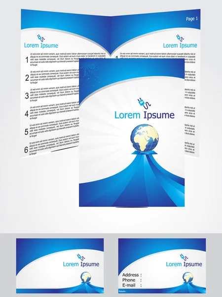 Abstract blue corporate id sjabloon — Stockvector