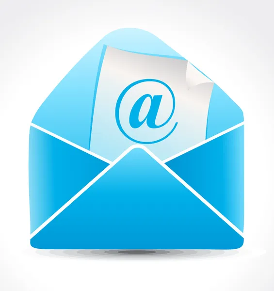 Abstract blue shiny mail icon — Stock Vector