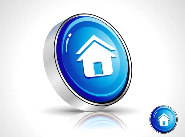Abstrait brillant icône de la maison bleue — Image vectorielle