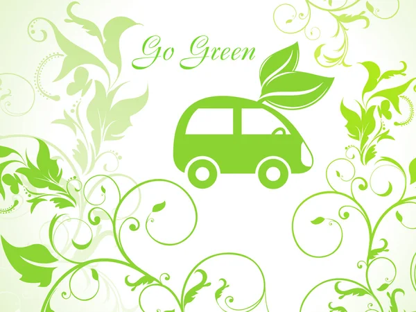 Abstrakt grön eco bakgrund med bil車で抽象的な緑エコ バック グラウンド — ストックベクタ