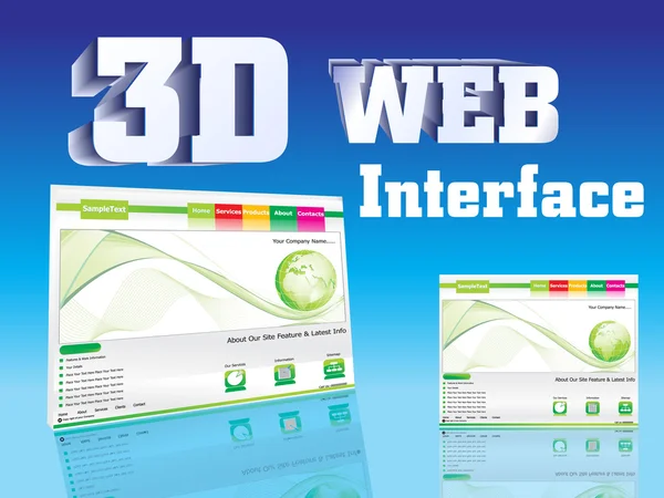 たス 3d web インターフェイスのデザイン — ストックベクタ