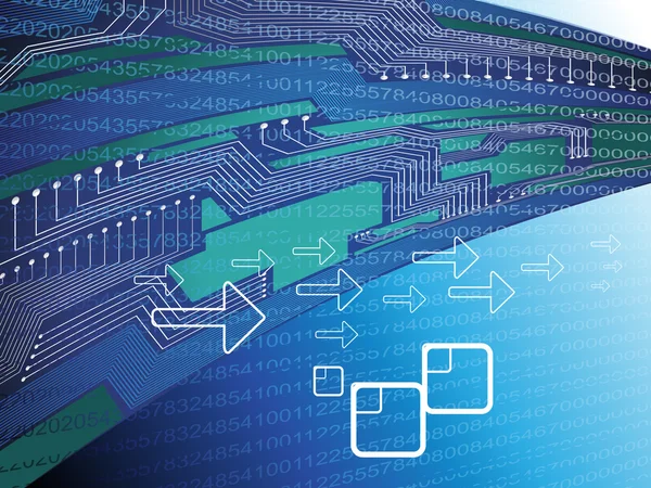 Diseño digital de chip azul abstracto — Archivo Imágenes Vectoriales