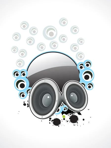 Αφηρημένη μουσικό ήχο με κύκλο φυσαλίδες — Διανυσματικό Αρχείο
