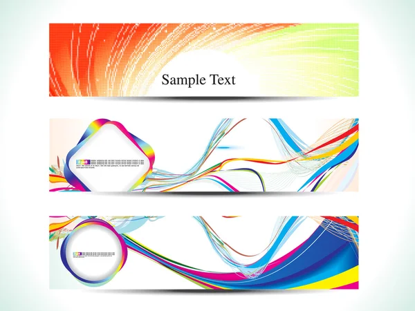 Abstract colorful rainbow web banner set Vector Graphics
