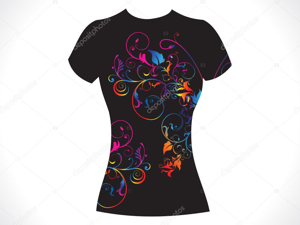Abstract girl tshirt floral design Stock Vector Image by