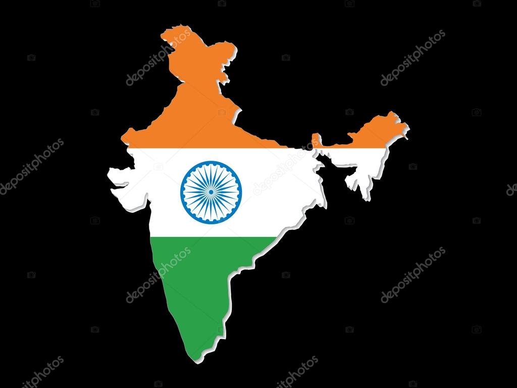 Indian map with indian colorful flag Stock Vector Image by ©rioillustrator  #21178111