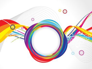 soyut renkli daire dalga şablonu