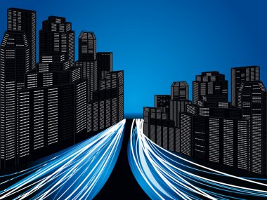 soyut fütüristik şehir trafik ile