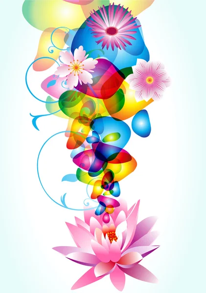 抽象液体运动设计花卉背景 — 图库矢量图片
