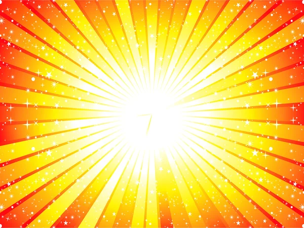 Abstrakte gelbe Sonnenstrahlen Hintergrund — Stockvektor