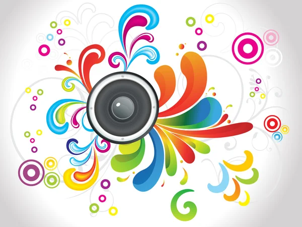 Abstracto floral colorido con sonido — Vector de stock